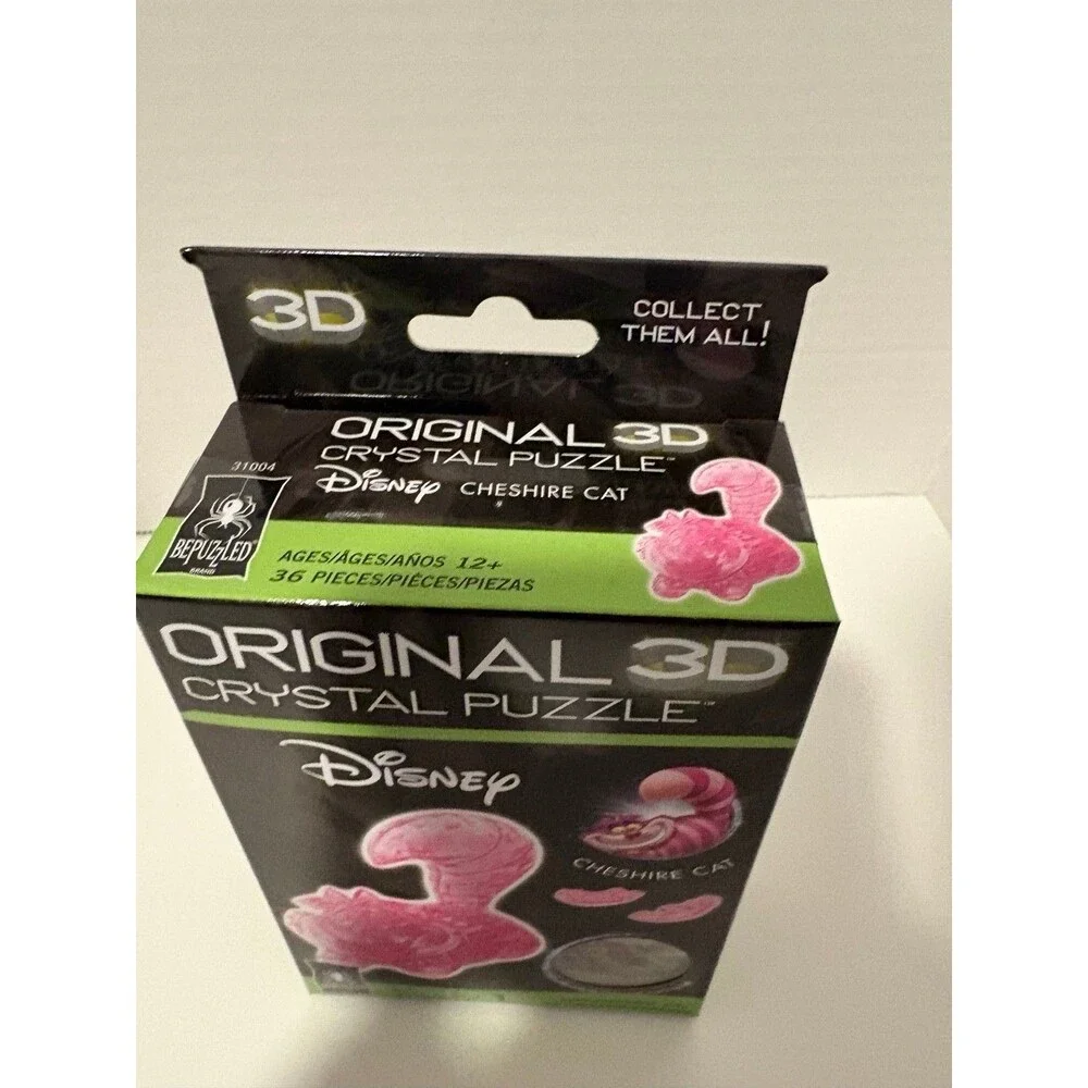 Disney Cheshire Cat 3D Crystal Puzzle BePuzzled 36 Piece Pink #31004 New